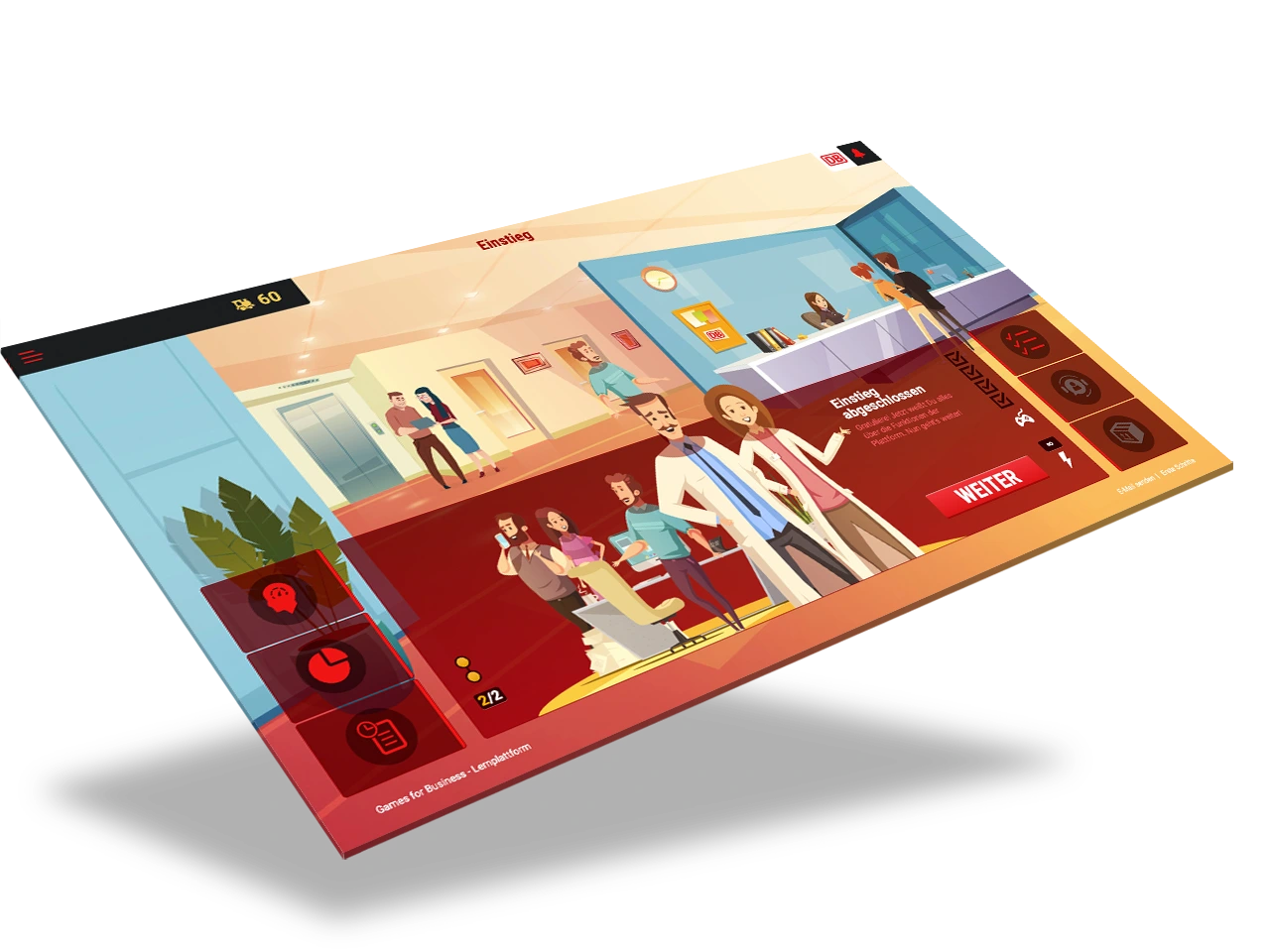 Games for Business platform screenshot – Preparation for the recruitment process 2