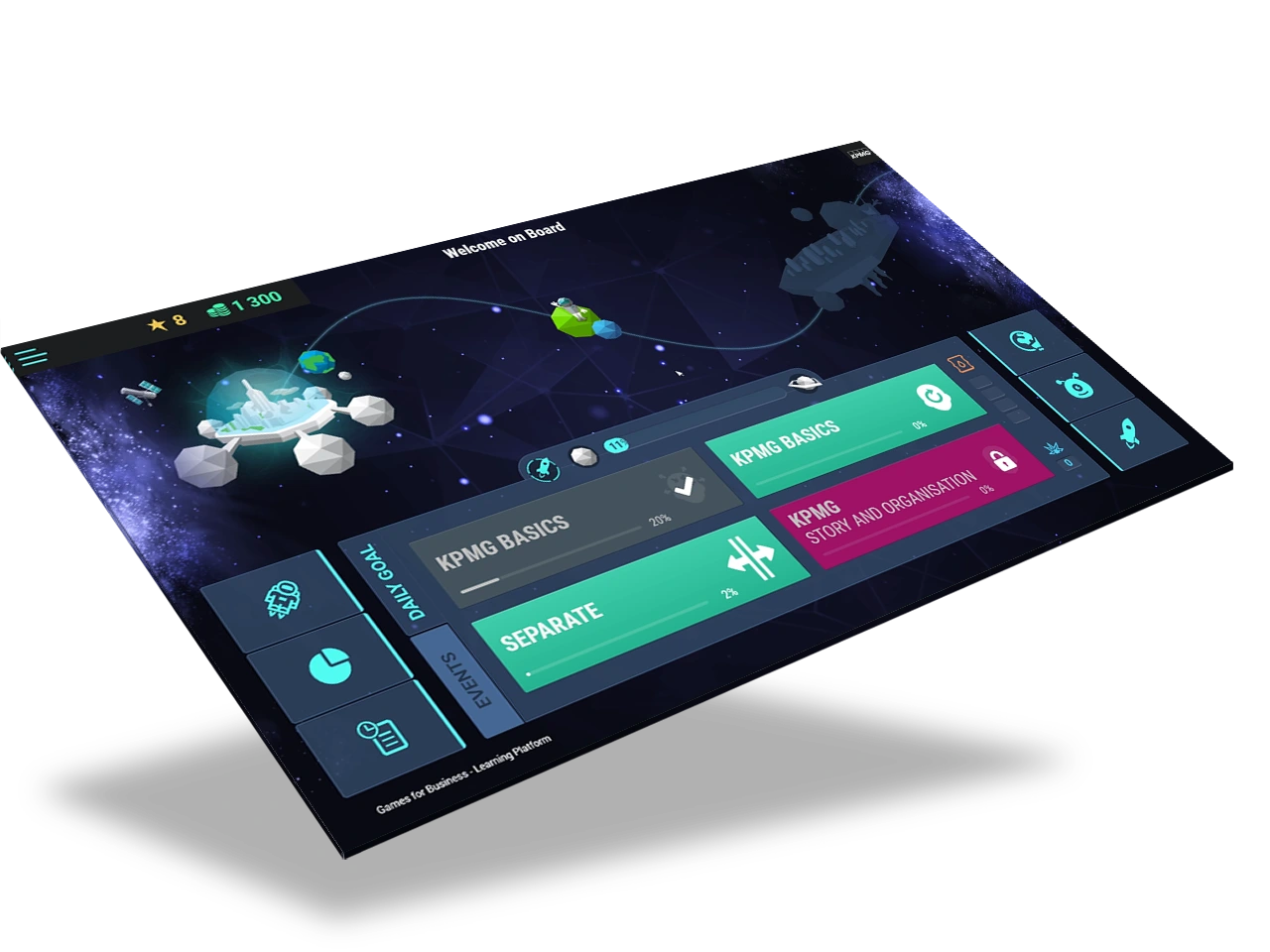 Games for Business platform screenshot – Recruitment Day 1