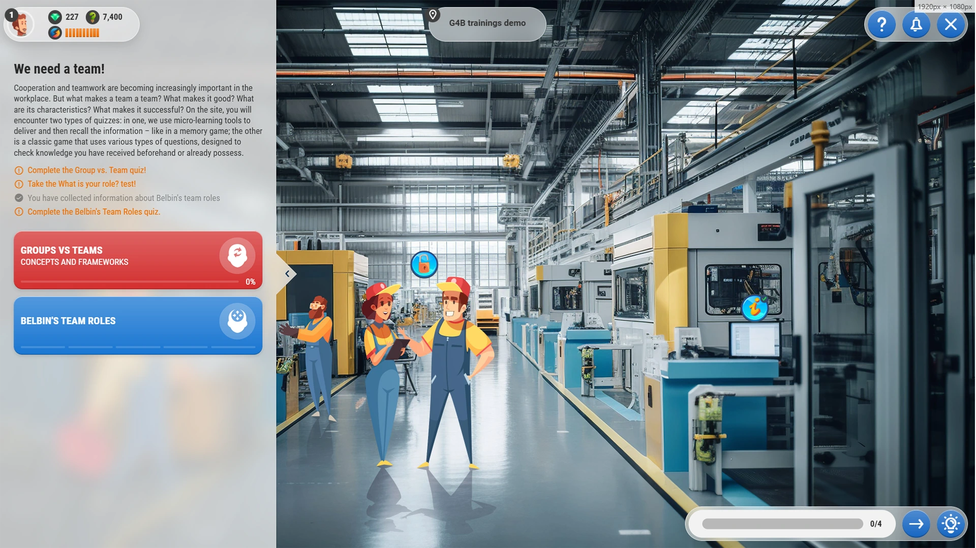 Games for Business platform screenshot - Board 2 - light mode