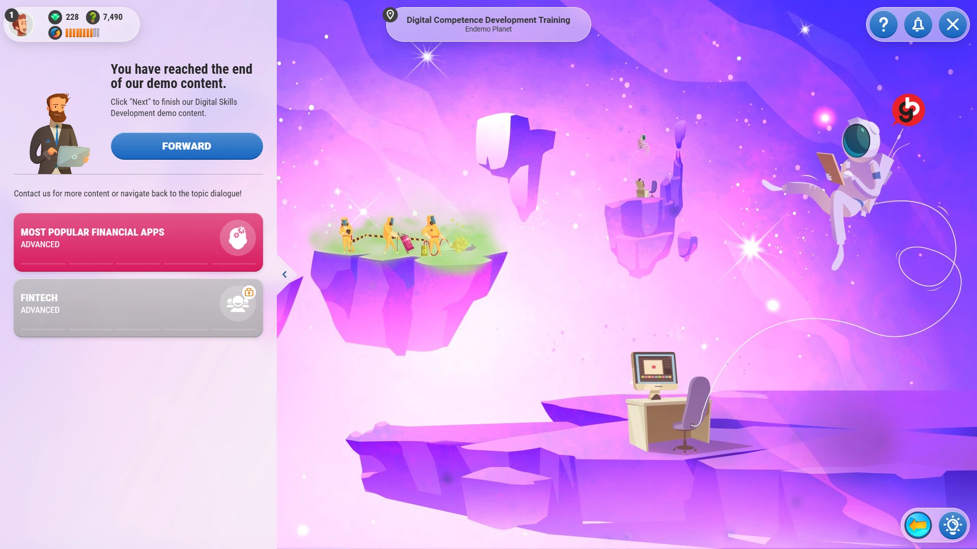 Games for Business platform screenshot - Board 4 - light mode