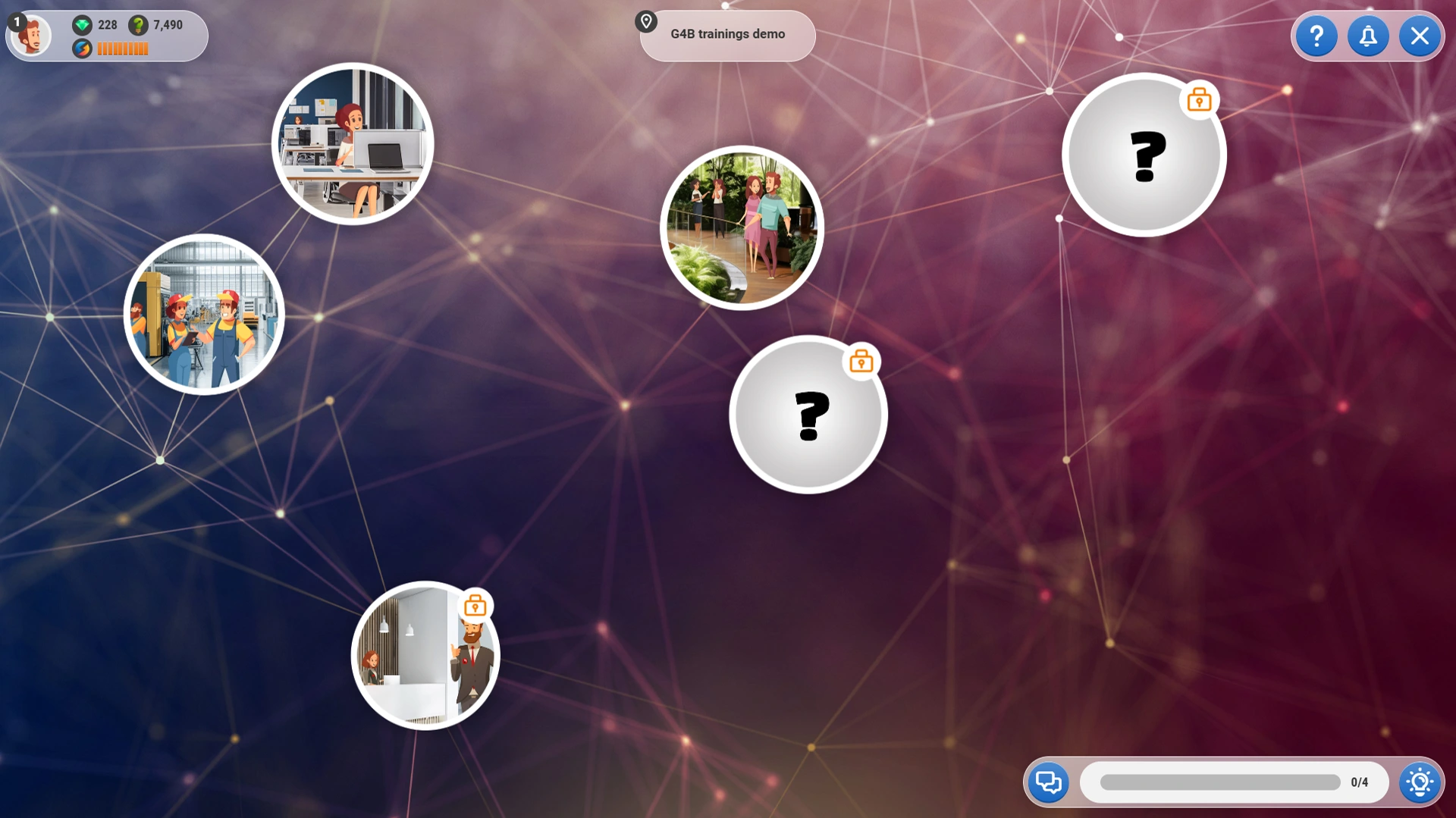 Games for Business platform screenshot - Board 5 - light mode