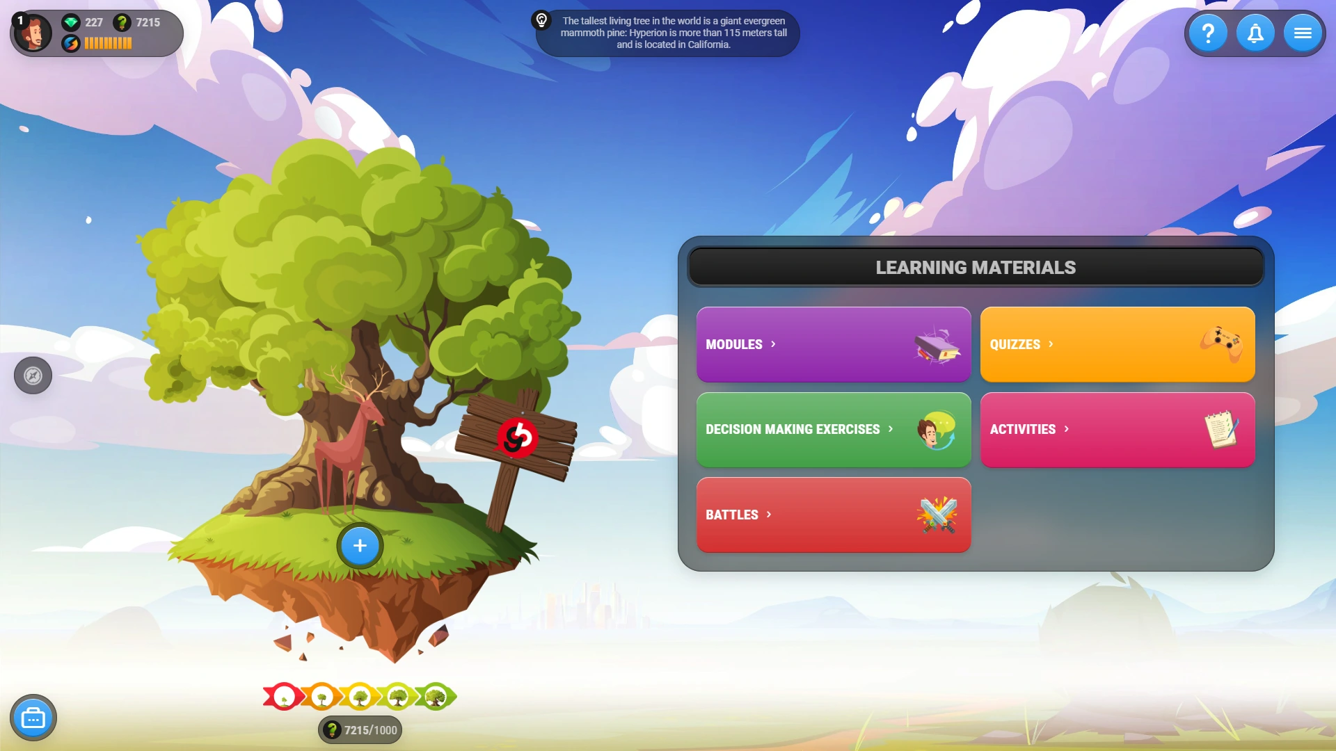 Games for Business platform screenshot - Dashboard - dark mode