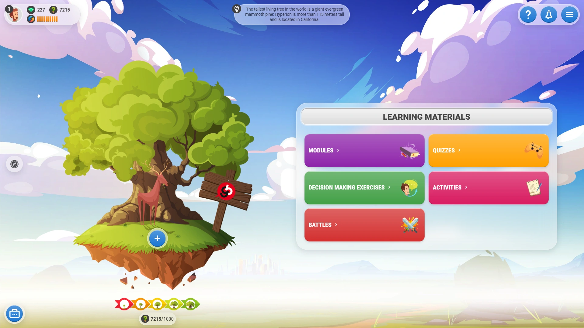 Games for Business platform screenshot - Dashboard - light mode